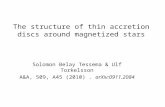 The structure of thin accretion discs around magnetized stars