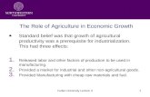 The Role of Agriculture in Economic Growth