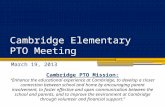 Cambridge Elementary PTO Meeting