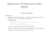 Induction of Decision Trees (IDT)