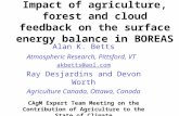 Impact of agriculture, forest and cloud feedback on the surface energy balance in BOREAS
