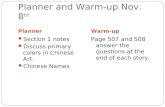Planner and Warm-up Nov. 8 th