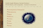 Sixth Grade History-Social Science World History and Geography:  Ancient Civilizations