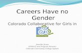 Careers Have no Gender Colorado Collaborative for Girls in STEM Jennifer Jirous
