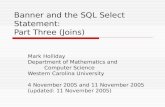 Banner and the SQL Select Statement:  Part Three (Joins)
