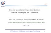 Density Modulation Experiment within Lithium coating on HT-7  Tokamak