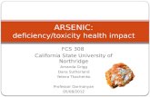 ARSENIC:  deficiency/toxicity health impact