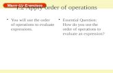1.2 Apply order of operations