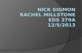 Nick  Sigmon Rachel Millstone EDS 379A 12/5/2013