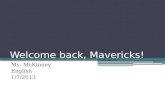 Welcome back, Mavericks!