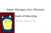 Angry Olympics Part Thirteen –  Bouts of Shouting