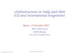 eInfrastructures in Italy (and their EU and International integration)  Roma – 9 December 2003