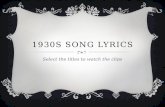 1930s Song Lyrics