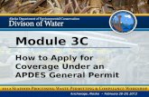 Module 3C How to Apply for Coverage Under an APDES General Permit