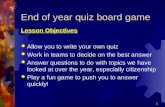 End of year quiz board game
