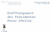 Eröffnungswort des Präsidenten Peter Gfeller