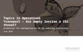 Topics in Operations  Transport – Are empty lorries a CO2 threat?