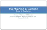 Maintaining a Balance Topic  1: Evolution