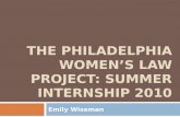 The Philadelphia women’s law Project: Summer Internship 2010