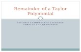 Remainder of a Taylor Polynomial