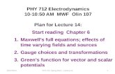 PHY 712 Electrodynamics 10-10:50  AM  MWF  Olin 107 Plan for Lecture  14: