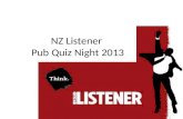 NZ Listener  Pub Quiz Night 2013