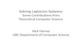 Solving  Laplacian  Systems: Some Contributions from Theoretical Computer Science