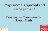 Programme Approval and Management Programme Management :  Screen Shots