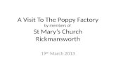 A Visit To The Poppy Factory by members of  St Mary’s Church Rickmansworth