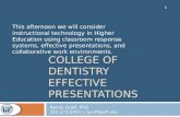 College of Dentistry Effective Presentations
