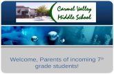 Welcome, Parents of incoming 7 th  grade students!