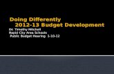 Doing Differently 2012-13 Budget Development