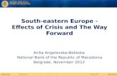 South-eastern Europe - Effects of Crisis and The Way Forward