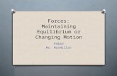 Forces: Maintaining Equilibrium or Changing Motion