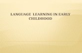 LANGUAGE  LEARNING IN EARLY CHILDHOOD