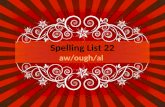 Spelling List 22 aw/ ough /al