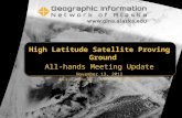 High Latitude Satellite Proving Ground All-hands Meeting Update November 13,  2012