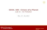 GEOL 108 - Crises of a Planet Lab  11  -  Air Pollution