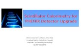 Scintillator Calorimetry for PHENIX Detector Upgrade