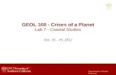 GEOL 108 - Crises of a Planet Lab  7 -  Coastal Studies