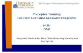Preceptor Training For Post-Licensure Graduate Programs MSN DNP