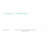 Lecture 1: Usability