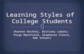 Learning Styles of  College Students