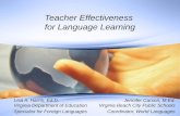 Teacher Effectiveness  for Language Learning