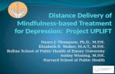 Distance Delivery of Mindfulness-based Treatment for Depression:  Project UPLIFT
