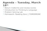 Agenda – Tuesday, March 18 th