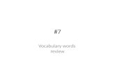 Vocabulary words  review