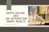 CUESTA COLLEGE  2013 JOB SATISFACTION SURVEY RESULTS
