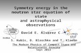 Symmetry energy in the neutron star equation of state and  astrophysical  observations