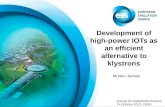 Development of high-power IOTs as an efficient alternative to klystrons